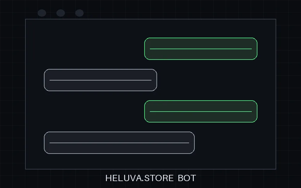 Heluva Store graphic: chat order bubbles