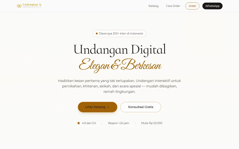 Undangan Digital screenshot: digital wedding invitation site